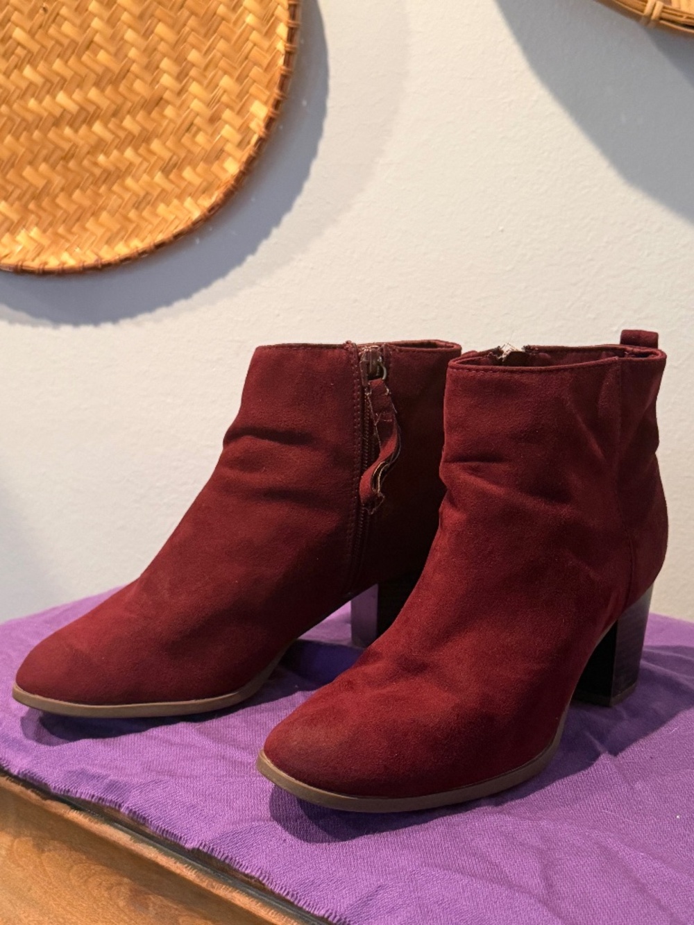 Old Navy burgundy ankle boots